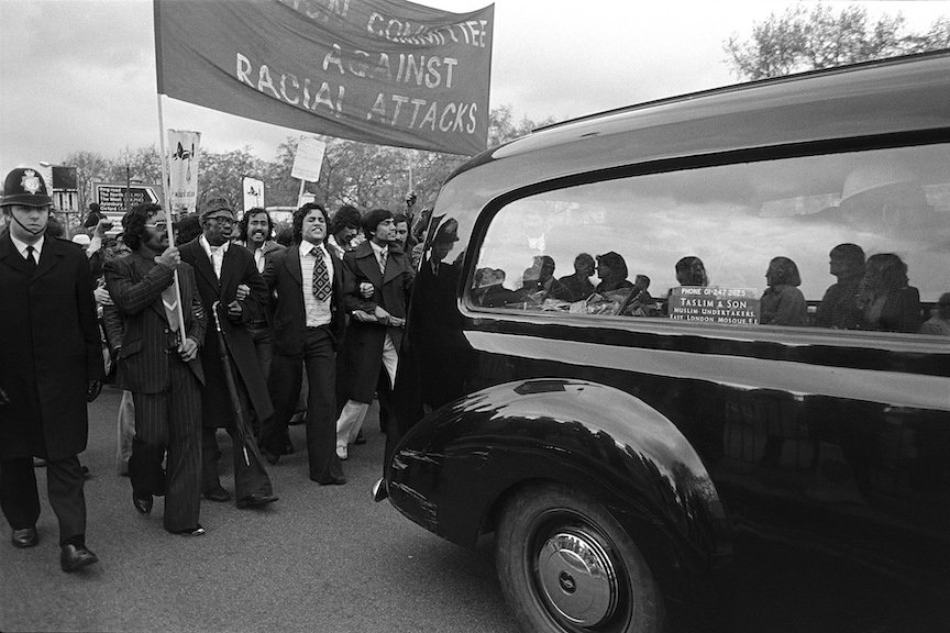 Hyde Park, London W2, 14 May 1978. Altab Ali’s coffin departs for Downing Street©Paul_Trevor.jpg