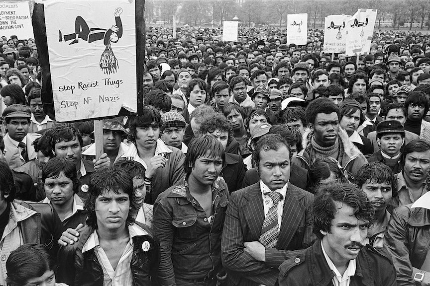 Hyde Park, London W2, 14 May 1978. Rally following the march behind Altab Ali’s coffin from Whitechapel, organised by the Action Committee Against Racial Attacks@PaulTrevor.jpg