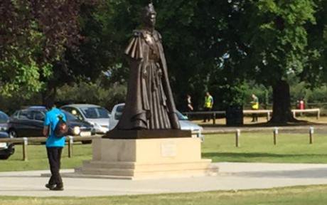 The statue of the Queen, unveiled as part of the anniversary celebrations.