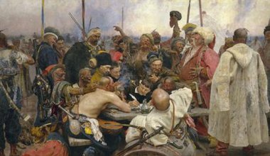 'Reply of the Zaporozhian Cossacks to Sultan Mehmed IV' by Ilya Repin, 1891