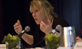 Jody Williams speaking at the 2011 conference