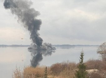 A Russian plane downed near Vyshhorod, Kyiv region, Ukraine in Feb 2022