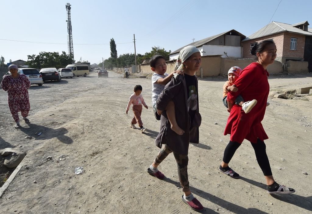 Kyrgyz refugees in the village of Boz-Adyr, following fighting along the disputed Kyrgyz–Tajik border, 19 September 2022