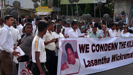 Funeral of slain Sri Lankan journalist