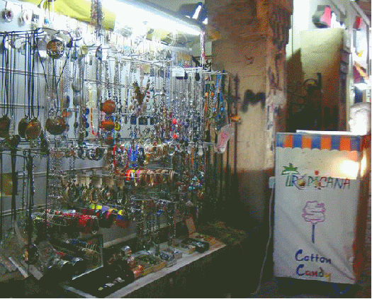 Brightly-lit jewelry stand