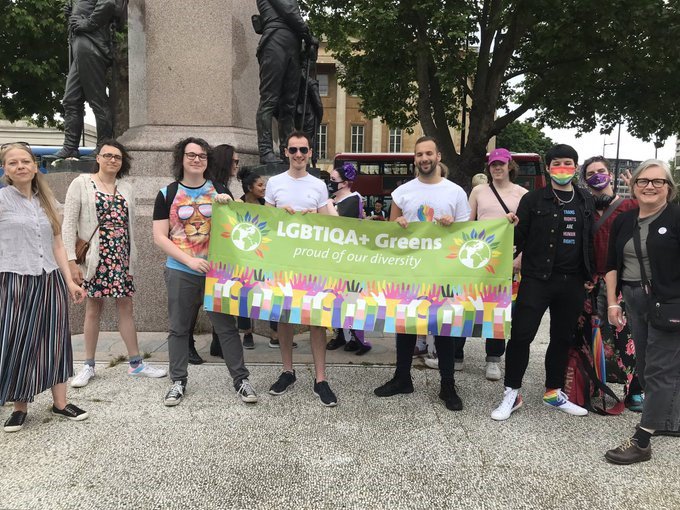 LGBTIQA+ Greens - a party subgroup that represents the priorities of LGBTIQ members - at London Trans Pride