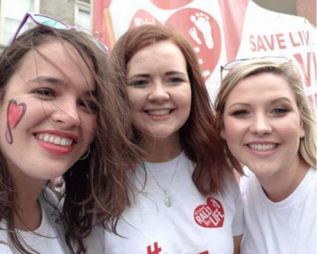Lucy Kelly (left) in Dublin at the ‘Rally For Life’.