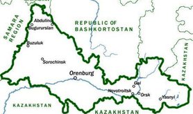 Orenburg region's borders