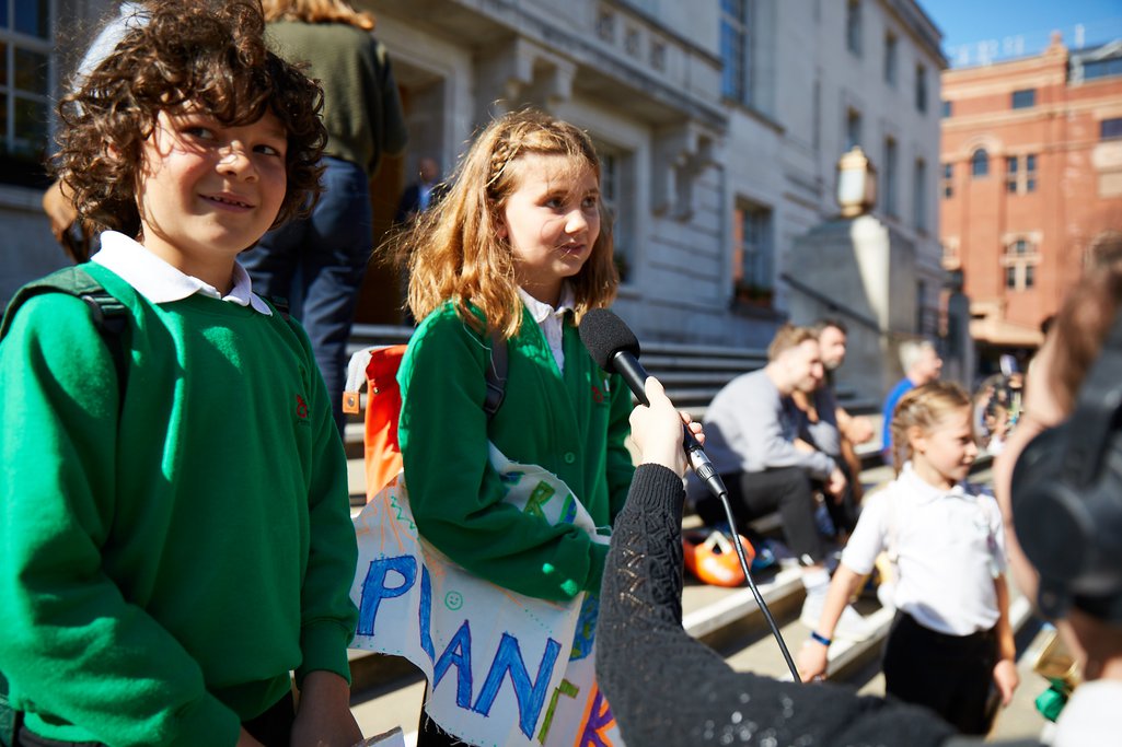 Protestors at a climate strike in Hackney, East London 2019
