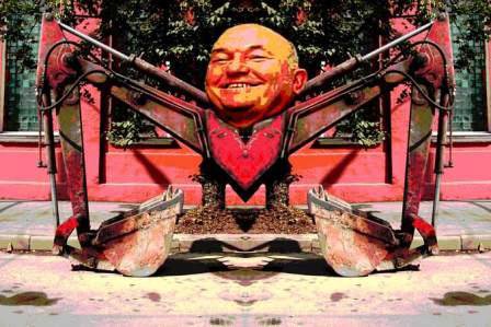 Luzhkov as bulldozer pishchik