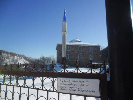 Mosque in Chechla, Samtskhe-Javakheti. The region is home to many Muslim Meskhetian Turks. (c) Maxim Edwards, 2014