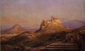 View of the Acropolis, Rudolf Müller, 1863. Wikimedia Commons. Some rights reserved.
