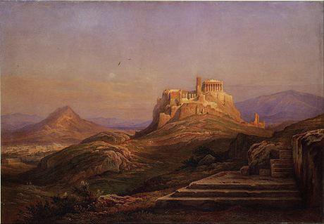 View of the Acropolis, Rudolf Müller, 1863. Wikimedia Commons. Some rights reserved.