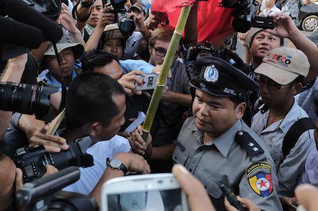 Myanmar students protest. Thet Htoo/Demotix. All rights reserved.