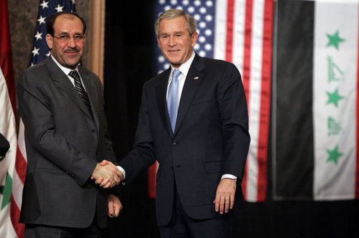 U.S. President George W. Bush and Iraqi Prime Minister Nouri al-Maliki