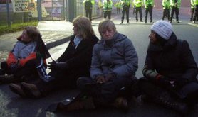 : Nobel Peace Women blockade AWE Aldermaston  photocredit: R Johnson 2010