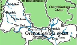 Orenburg region map