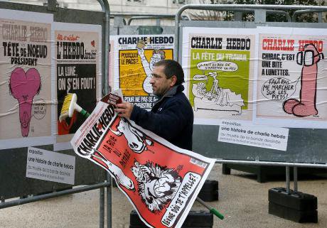 A tribute to Charlie Hebdo after the attack.