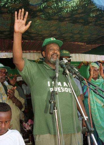 Djibouti&#39;s president Ismail Omar Guelleh campaigns in the countryside in 1999.