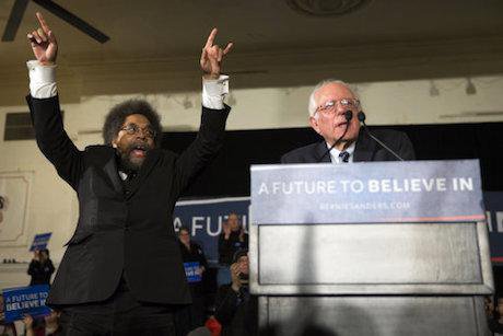 Cornel West and Bernie Sanders. Evan Vucci/AP/Press Association Images. All rights reserved.