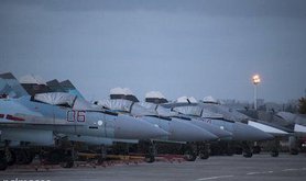 Russian fighter jets and bombers, Hemeimeem air base. Pavel Golovkin/AP/Press Association Images. All rights reserved.