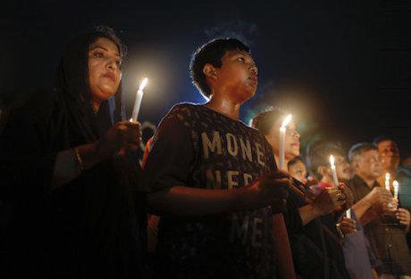 Tribute to victims of the 2016 Dhaka attack. AP/Press Association Images. All rights reserved.