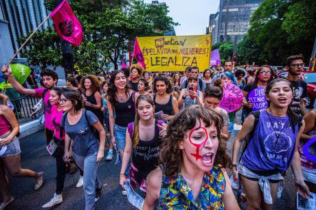 Abortion rights protest in Sao Paulo, December 2016.