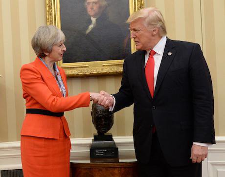 Theresa May and Donald Trump. Stefan Rousseau/PA Wire/PA Images. All rights reserved.