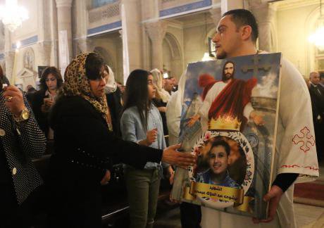 A Coptic mass following recent church bombings.