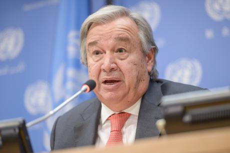 Guterres at a press conference in New York.
