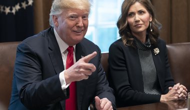United States President Donald J. Trump meets with governors-elect at the White House. Seated right is Governor- elect Kristi Noem of South Dakota. December 12, 2018