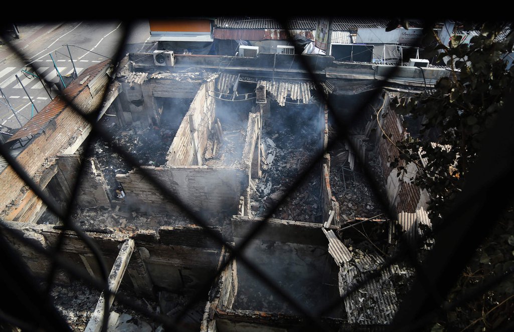 May 14, 2019: Minuwangoda, Sri Lanka – view after mobs attacked Muslim-owned shops.