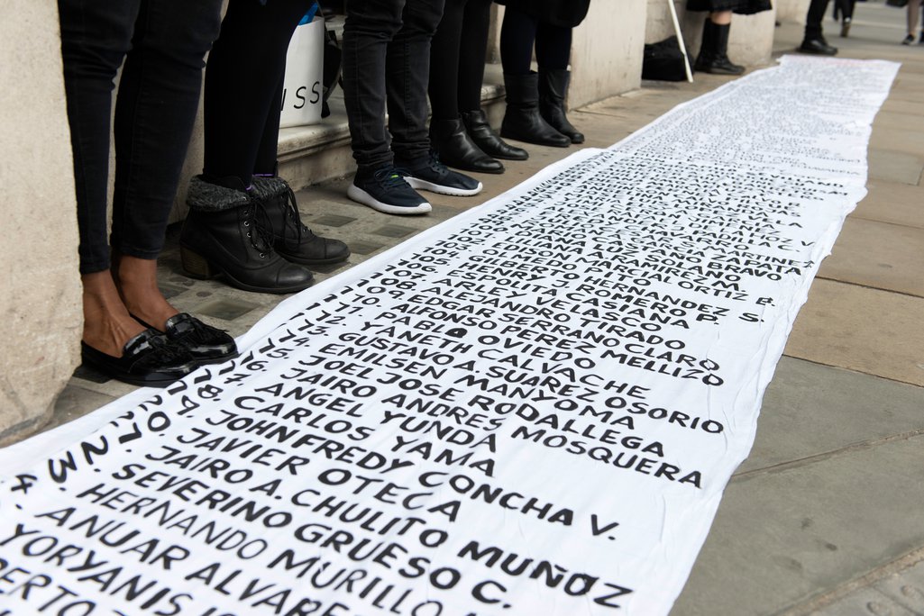 Listado de los nombres de los líderes sociales asesinados en 2020 en Colombia