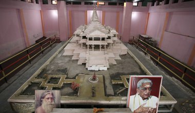 A model of a proposed Ram Hindu temple in Ayodhya on November 14, 2019.
