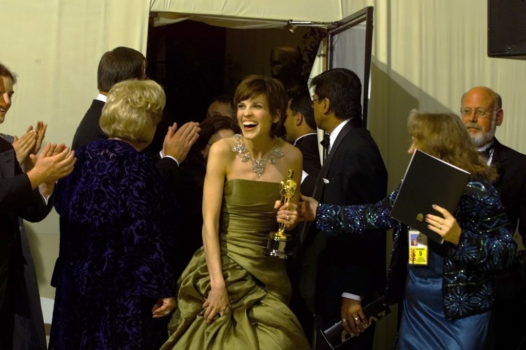 Hilary Swank after winning the best actress Oscar for ‘Boys Don’t Cry’, 2000