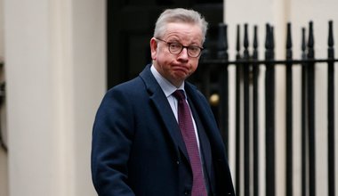Minister for the Cabinet Office and Chancellor of the Duchy of Lancaster Michael Gove, Conservative Party MP for Surrey Heath, walks along Downing Street in London, England, on January 27, 2021