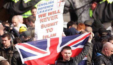 A demonstration by the English Defence League