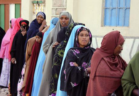 Somalis queue in Hargeisa, Somaliland, to cast their vote for presidential elections in 2010. Credit: Barkhad Kaariye / AP/Press