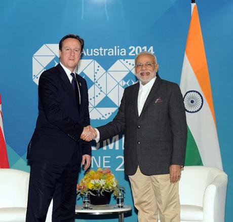 Narendra Modi and David Cameron, November, 2014.