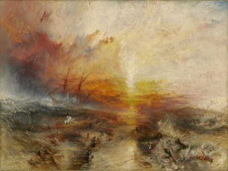 Slavers throwing overboard the Dead and Dying - Typhoon coming on (“The Slave Ship”) by J. M. W. Turner 1840 (Wikimedia Commons)