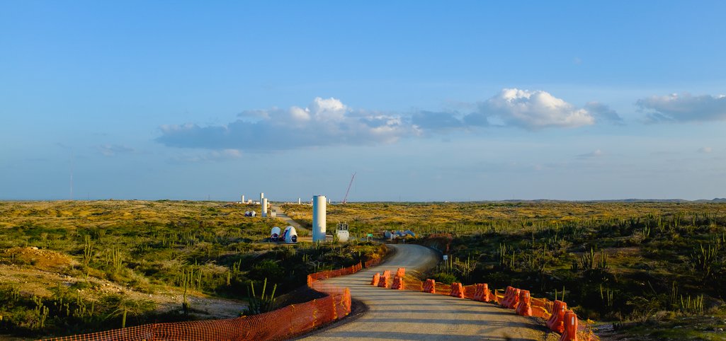 Novo parque eólico Guajira I, em construção