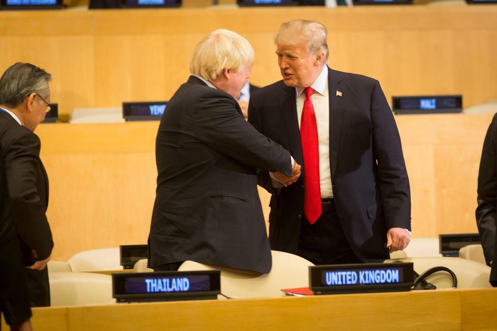 President Donald J. Trump and Boris Johnson at UN General Assembly, 2017.