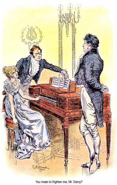 C. E. Brock illustration for the 1895 edition of Jane Austen&#x27;s novel Pride and Prejudice (Chapter 31).