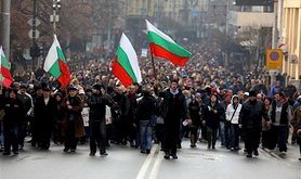 A protest in Sofia on 17 February. Wikimedia Commons/Railroadwiki. Some rights reserved.