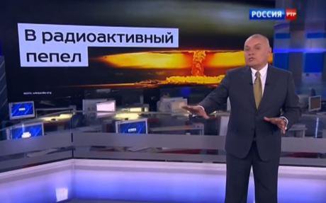 Crimea has seen channels replaced by Rossiya 24. Here the station reminds viewers of Russia&#39;s nuclear arsenal. 