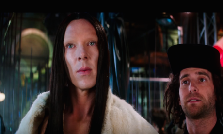 Non-binary trans model &#39;All&#39; in Zoolander 2, played by cis actor Benedict Cumberbatch. Credit: Youtube still.