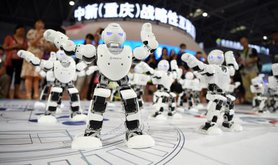 Robots at a trade fair in China.