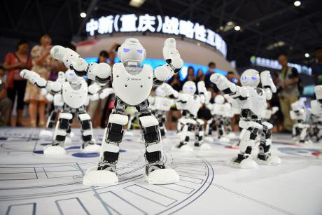 Robots at a trade fair in China.