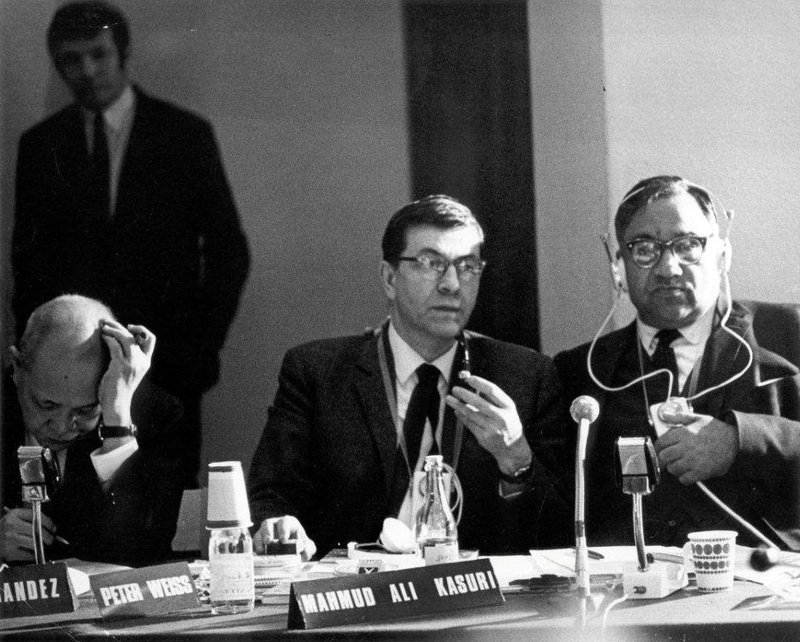 Photo of participants in teh 1967 Russel Tribunal