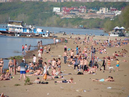 Volga river beach in Samara